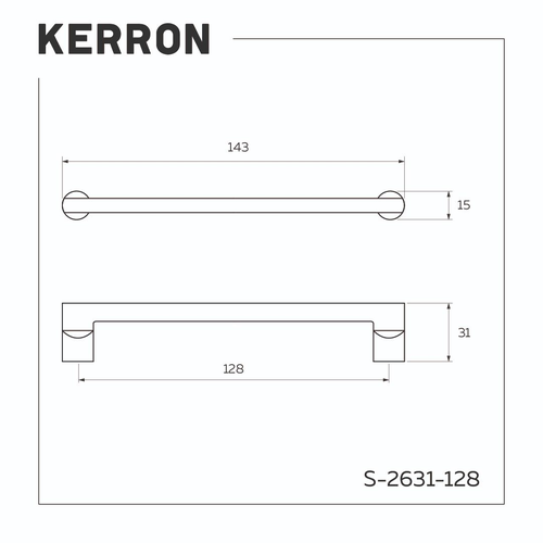 Ручка-скоба KERRON 128мм черный хром, картинка