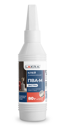 Клей ЛАКРА ПВА-М Экстра 80г, вид