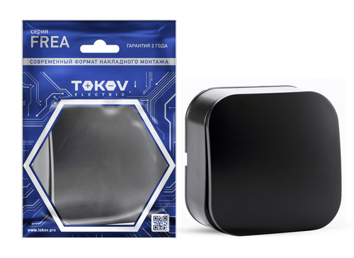 Выключатель TOKOV ELECTRIC 1-кл. ОП Frea 10А IP20 250В АБС-пластик карбон TKE-FR-V1-C14, картинка