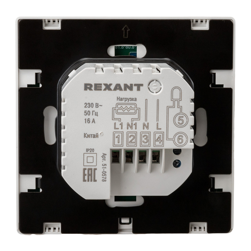 Терморегулятор REXANT цифровой SmartWarm W сенсорн, программир, с Wi-Fi, бел, изображение