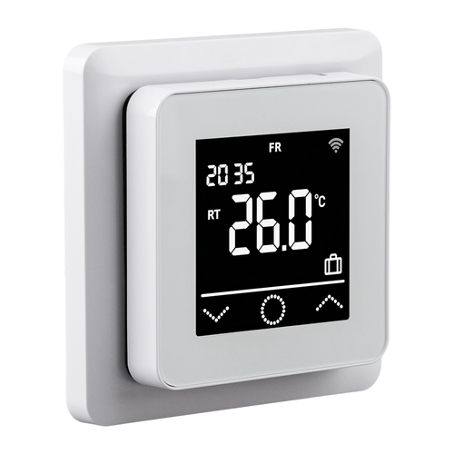 Терморегулятор REXANT цифровой ClimaHome W сенсорн, программир, с Wi-Fi, бел, картинка