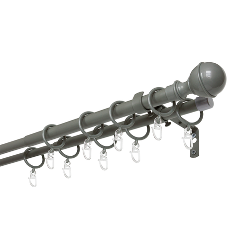 Карниз УЮТ Эконом 2-ряд. 160-300см, антрацит, Шар, фото