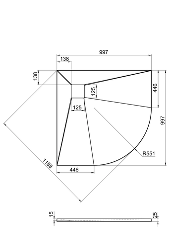 Экран BASS Style 1/4 круга 100×100см, картинка