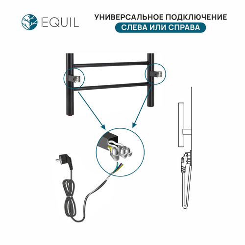 Полотенцесушитель электрический СМАРТ бытовой 500х870 бел 8П сенсорный терморегулятор, фото