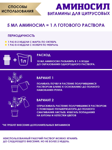 Удобрение АМИНОСИЛ Концентрат д/цитрусовых 5мл, картинка
