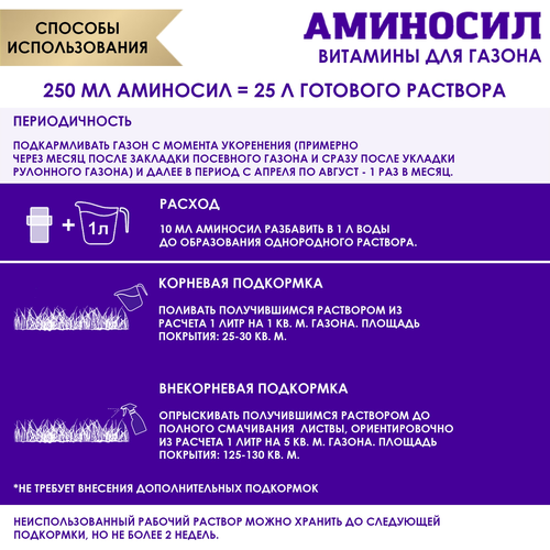 Удобрение АМИНОСИЛ Концентрат д/газона 250мл, фотография