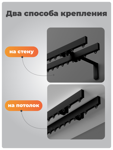 Держатель ARTTEX потолочн д/профиля Facile черн, крупный план