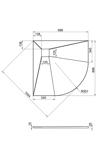 Экран BASS Style 1/4 круга 90×90см, фотография