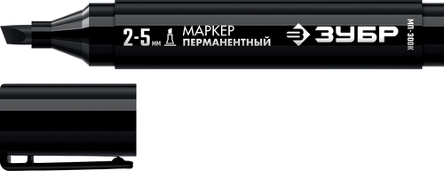 Маркер ЗУБР МП-300К чёрн, 2-5мм, клиновидн перманентн (06323-2), крупный план