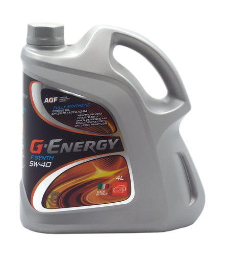 Масло моторное синтетическое G-ENERGY F Synth 5W-40, 4л, крупный план