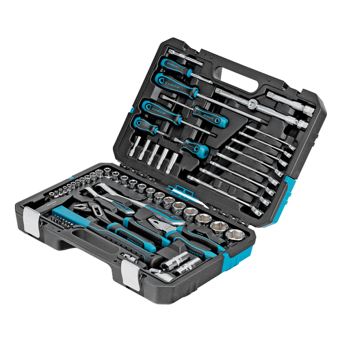 Набор инструментов GROSS 1/4", 1/2", CrV, 120 зубьев, 76 предметов, фото