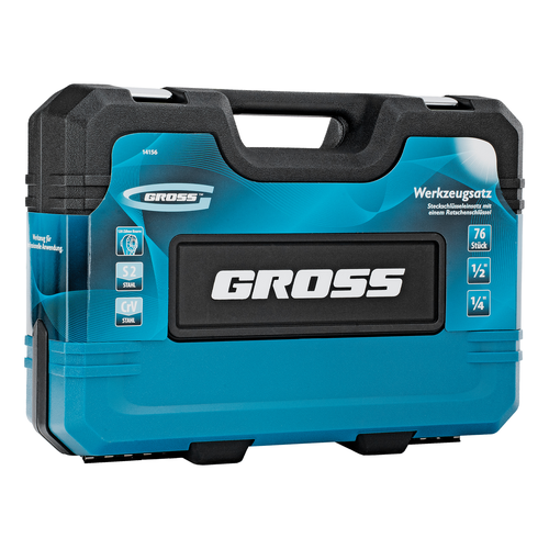 Набор инструментов GROSS 1/4", 1/2", CrV, 120 зубьев, 76 предметов, вид