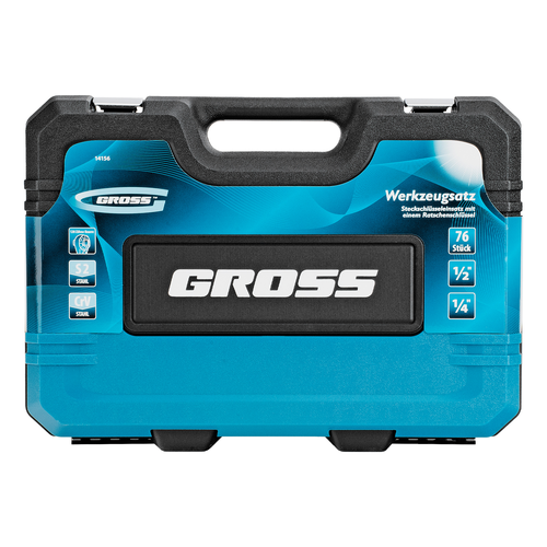 Набор инструментов GROSS 1/4", 1/2", CrV, 120 зубьев, 76 предметов, фотография