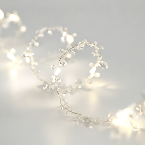 Электрогирлянда HOMECLUB Бусы 50LED, 5м, теплый белый, IP20, вид