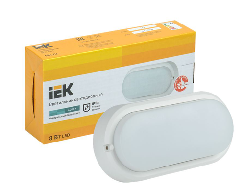 Светильник IEK LED ДПО 4011 8Вт IP54 4000K овал белый, фотография