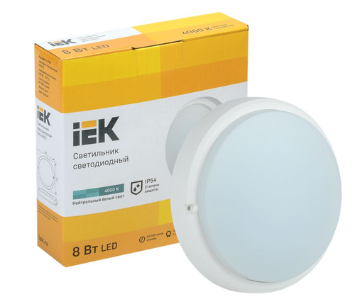 Светильник IEK LED ДПО 4001 8Вт IP54 4000K круг белый, картинка