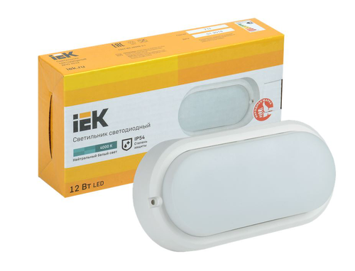 Светильник IEK LED ДПО 4012 12Вт IP54 4000K овал белый, вид