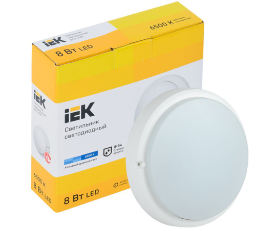 Светильник IEK LED ДПО 4005 8Вт IP54 6500K круг белый, фото