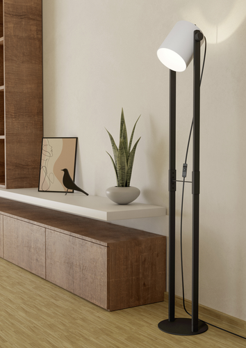 Торшер EGLO HORNWOOD 1, 1х28W (E27), черный/белый, изображение