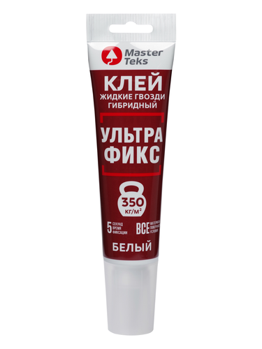 Клей MASTERTEKS гибридный ЖГ ультрафикс 80 мл белый, картинка