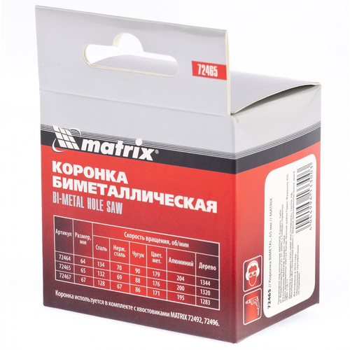 Коронка BIMETAL MATRIX 93*68*50мм/0,204гр, крупный план