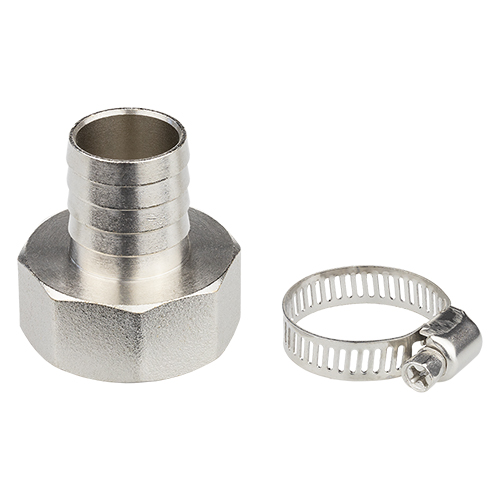 Комплект для подключения садового шланга MASTERPROF 3/4" с внутренней резьбой 1", штуцер и хомут, фото
