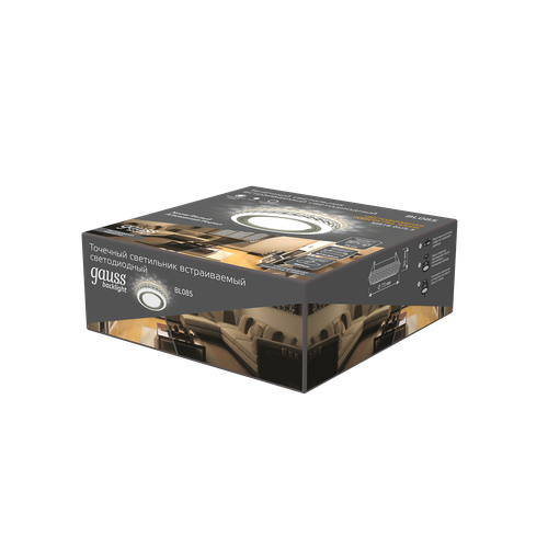 Светильник GAUSS Backlight BL085 Кругл. Хром/Белый, Gu5.3, 3W, LED 3000K 1/40, картинка