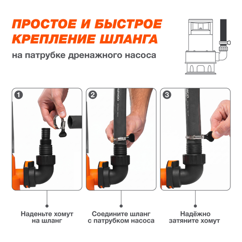 Комплект DAEWOO плоский шланг 25м 38мм с хомутом, Dwh 2164, детальное фото