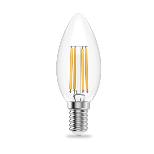 Лампа GAUSS Filament Elementary Свеча 10W 670lm 4100К Е14 LED 1/10/100, картинка