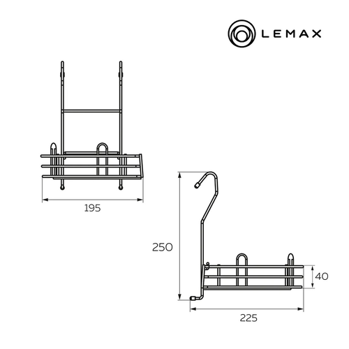 Полка LEMAX угловая малая тип-2, черный матовый, LE 550 BL, фото