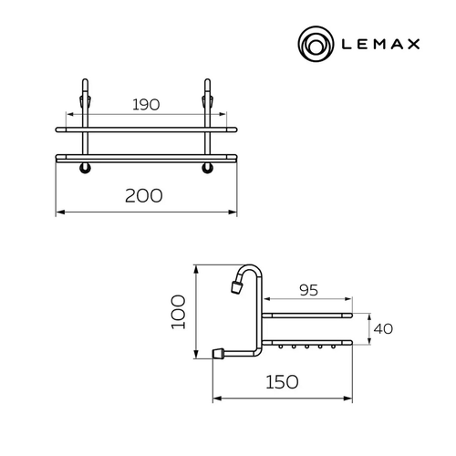 Полка LEMAX малая короткая, античная бронза, MX-061 AB, картинка