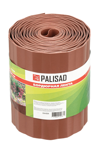 Лента бордюрная PALISAD 15х900 см, полипропиленовая, коричневая, картинка
