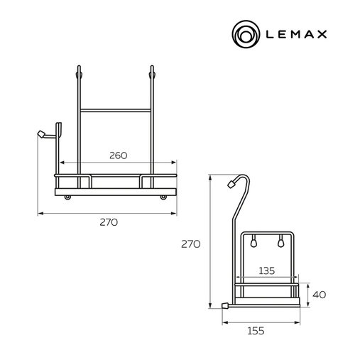 Полка LEMAX для миксера черный матовый YJ-G211 BL, крупный план