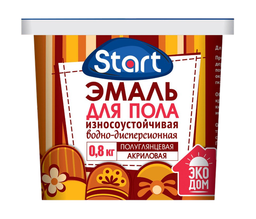 Эмаль акриловая для пола СТАРТ желто-коричн. 0,8кг, фотография