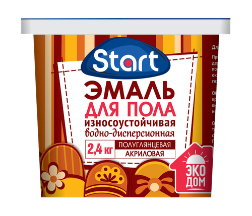Эмаль акриловая для пола СТАРТ желто-коричн. 2,4кг, фотография