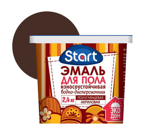 Эмаль акриловая для пола СТАРТ красно-коричн. 2,4кг, фото