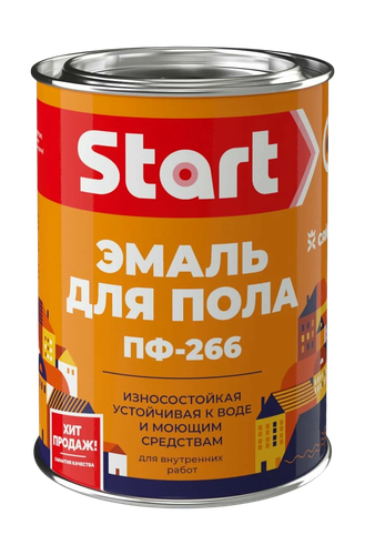 Эмаль акриловая для пола СТАРТ серая 0,8кг, картинка