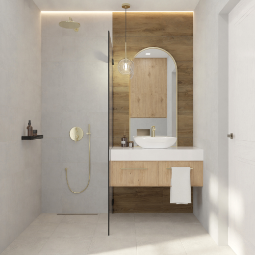 Плитка АЗОРИ Настенная Аксиома Бетон бежевый 31,5Х63 см 1,79 м², картинка