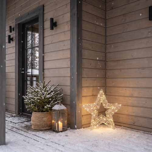 Светильник Platinum Choice, Звезда металлическая, рамка, 45x10x43см, серебряный LED, изображение