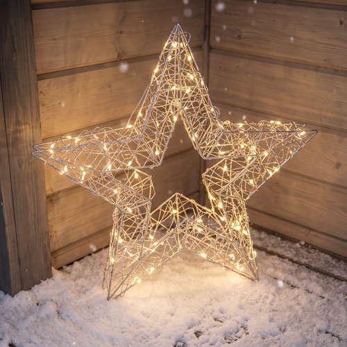 Светильник Platinum Choice, Звезда металлическая, рамка, 45x10x43см, серебряный LED, изображение