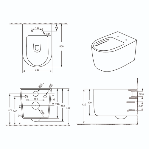 Унитаз подвесной TOKITO Торнадо безободковый с микролифтом EASY CLEAN, детальное фото