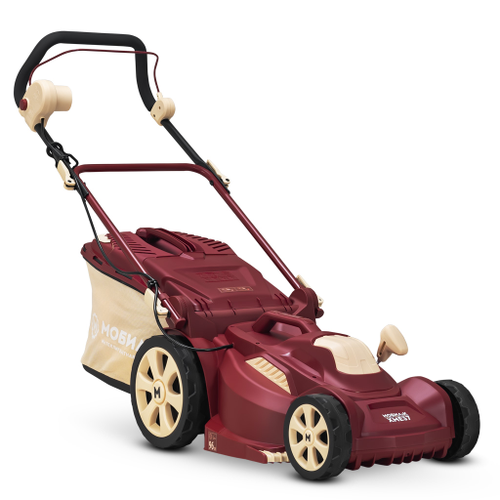 Газонокосилка электрическая МОБИЛ К TUSCANY XME37 WINE RED, 37 см, 1700 Вт, крупный план