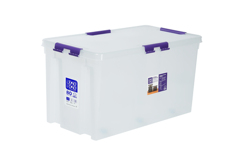 Контейнер ROX BOX с&nbsp;крышкой&nbsp;и&nbsp;клипсами&nbsp;"80"&nbsp;серия&nbsp;HOME,&nbsp;голубой, детальное фото