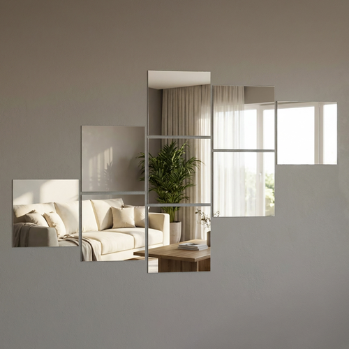 Плитка OMEGA GLASS зеркальная серебро 10х10 кв 12шт б/фац, вид