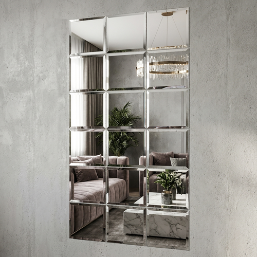 Плитка OMEGA GLASS зеркальная серебро 15х15 кв фацет 1шт, детальное фото