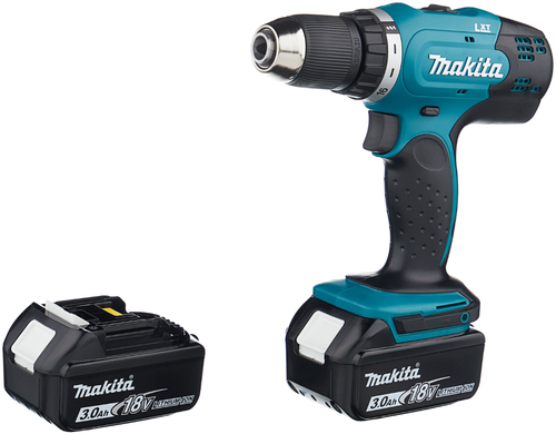 Дрель-шуруповерт MAKITA аккум. LXT 18В, 13мм, 42/27Нм (2x3.0Ач, з/у)&nbsp; DDF453RFE, крупный план