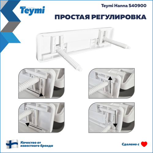 Сиденье TEYMI Hanna S40900 для унитаза микролифт полипропилен, крупный план
