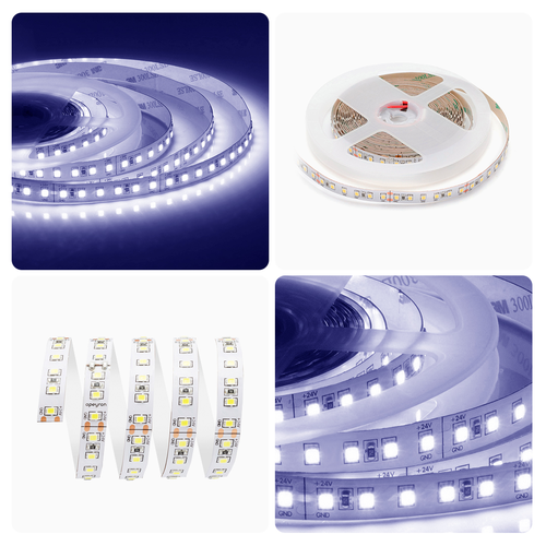 Светодиодная лента APEYRON 00-343 24В, 16Вт/м, smd2835, 120д/м, IP20, 1500Лм/м, 5м, х/б, крупный план