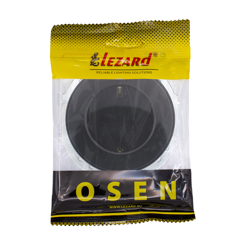 Розетка LEZARD с/з с крышкой ПБТ чёр.бархат, вид
