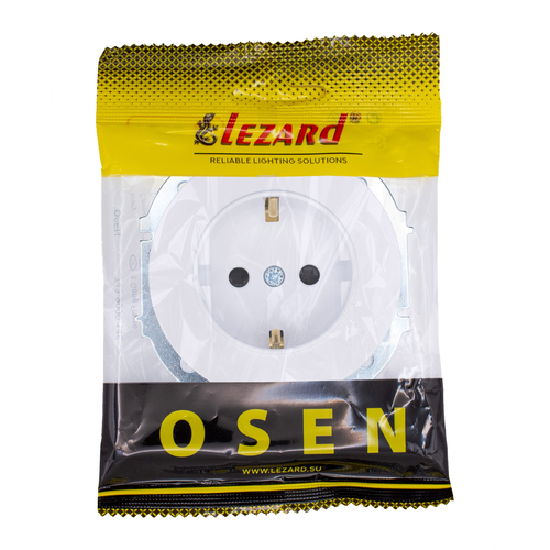 Розетка LEZARD с защитой от детей ПБТ белая, вид